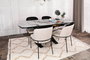 Hanah Home Dore 145 V2 Juego de Sillas de Terciopelo Negro y Crema